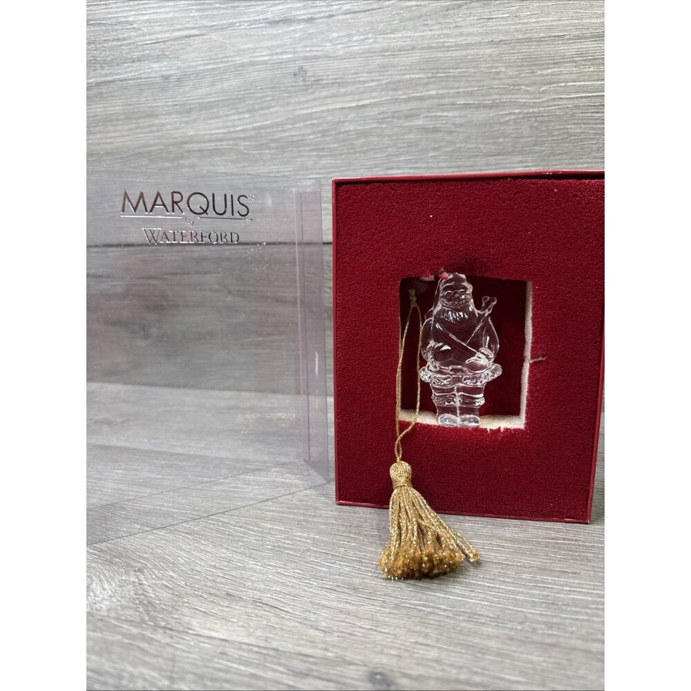 2007 Waterford Crystal Glass Santa Claus Ornament 3” Marquis Holiday Tree Decor